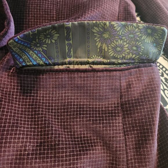 Tallia Mens Blazer Jacket Maroon Size Large Regular Double Vent Single Breasted - Picture 5 of 14